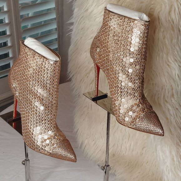 Christian Louboutin Ankle Boots, Sequin Designer Boots, Huge Discount! - Picture 14 of 15